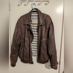 Gallotti Leather Bomber Jacket